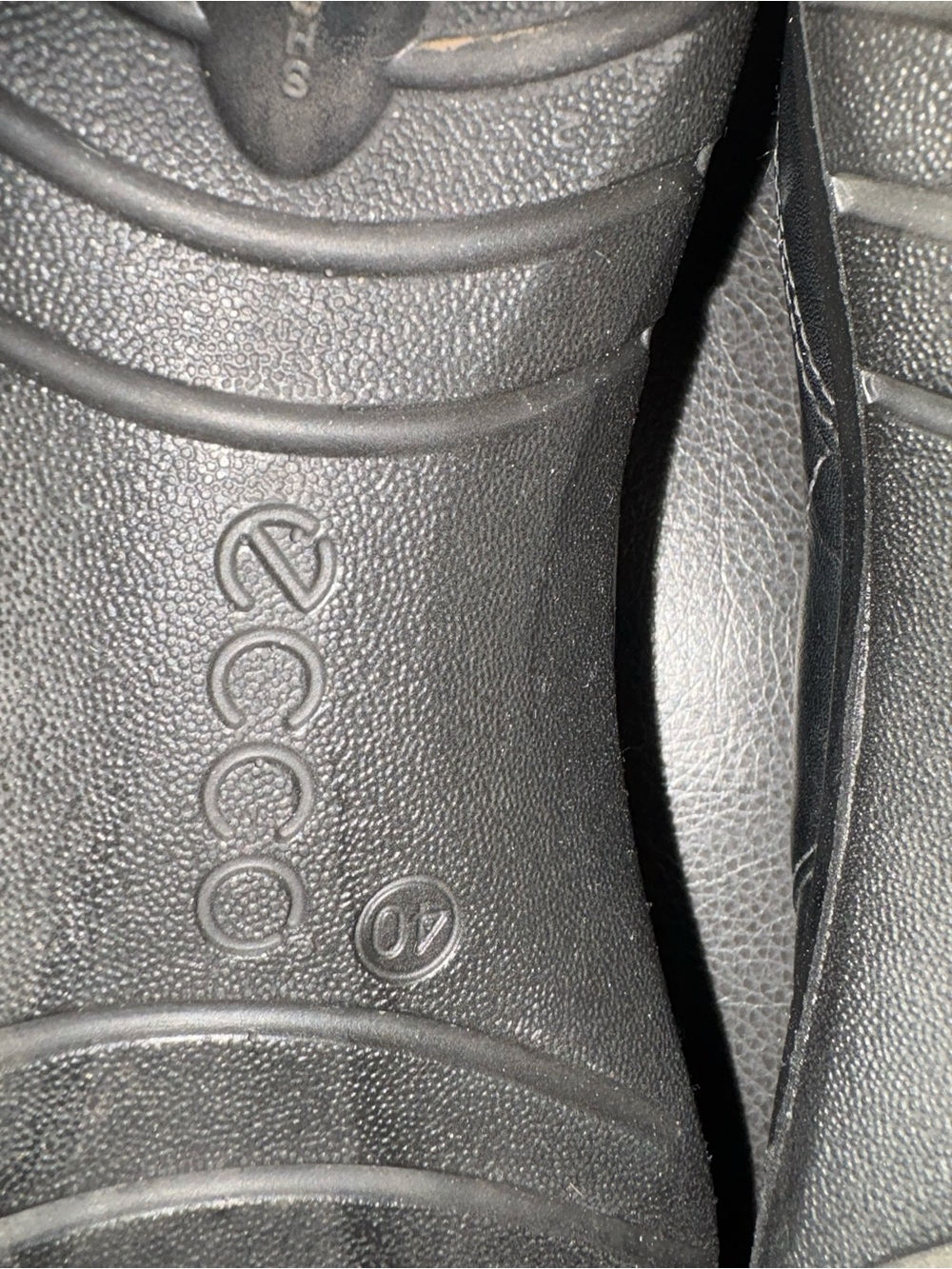Ecco Black Leather Lace-Up Casual Sneakers, SZ 40 / 9 - Picture 7 of 8